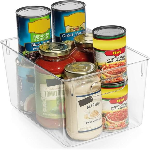 Clear Plastic Storage Bins – Pantry Organizers & Storage Containers Cabinet - Picture 4 of 7